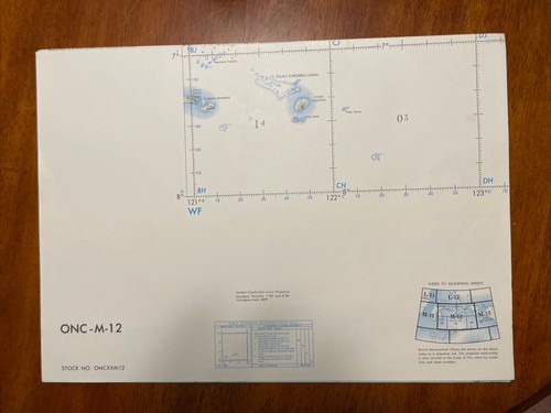 ONC M-12 AERONAUTICAL CHART MAP DEFENSE MAPPING ONCXXM12 42"X56"