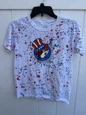 Buc-ee s 4th of July USA Red White Blue Tie Dye Splatter T-Shirt Youth Medium