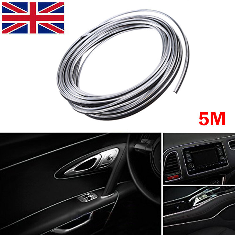 5 Meter Silver Black Car Interior Styling Strip - DIY Trim Moulding Decals Line 3 thumbnail image