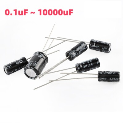 Elektrolyt Radial Kondensatoren 0.1uF ~ 10000uF ±20% 105°C Capacitors 10V - 450V