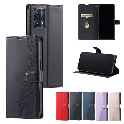 Leather Strap Wallet Phone Case For Oppo Realme C67 12 Pro C30 C35 C31 Reno 12F