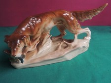 *L68*-ROYAL DUX - CERAMICA-COPPIA  CANI  CACCIA CON PREDA- no lenci cacciapuoti