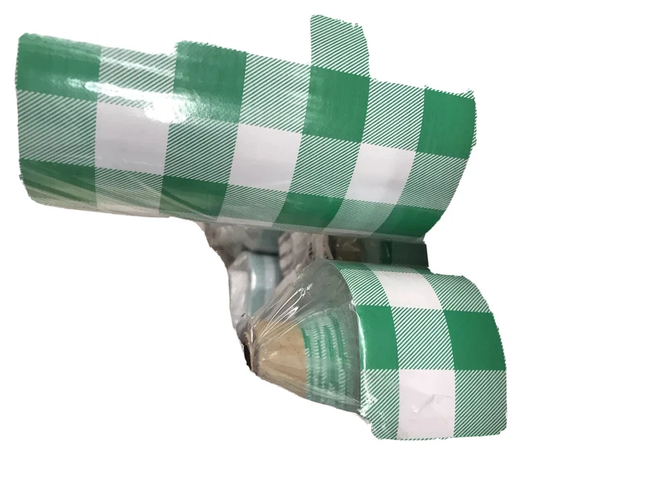 Green Check Tablec 2m PIECE VINYL OILCLOTH PVC WIPE CLEAN TABLECLOTH - Image 2 of 2