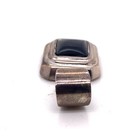 Vintage Sterling Silver 925 Black Onyx Cabochon Modernist Geometric Pendant 9.6g — photo 5