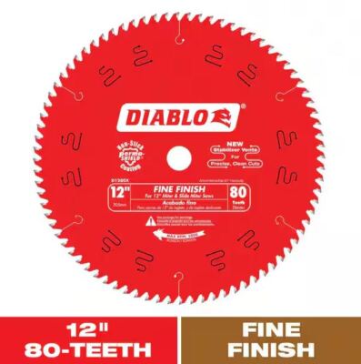 DIABLO 12in. x 80-Tooth Fine Finish Saw Blade for Wood