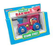 Vtg 1995 Sesame Street Zoe Wooden Railway Train Engine Car Tootsie Toy Thomas
