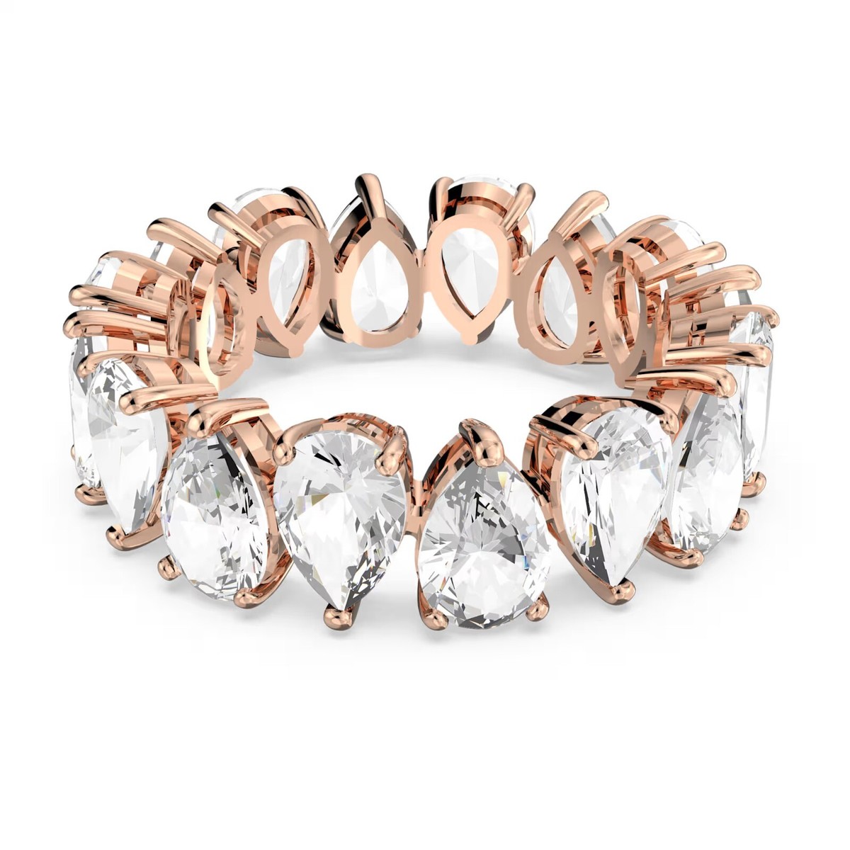 SWAR0VSKI Zirconia Matrix Vittore Ring,Drop Cut,White,Rose SWAR0VSKI Zirconia Matrix Vittore Ring,Drop Cut,White,Rose
