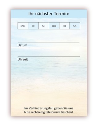 24 x kleine Premium Wellness Terminblöcke je 50 Terminzettel Meer Strand Wolken