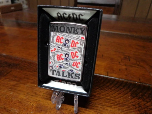 AC/DC MONEY TALKS ALBUM DOLLAR BILL ZIPPO LIGHTER MINT IN BOX