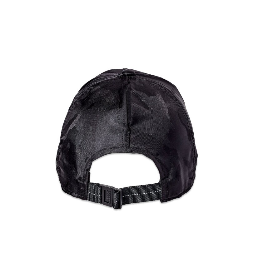PONY NUOVO con etichette Cappello da baseball donna nero mimetico coda di cavallo regolabile taglia unica