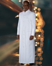 Bata de hombre Bpe105 (blanco/blanco) bata de clero sotana