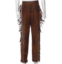 Ralph Lauren POLO RRL leather pants sz 34 fringe western mens vintage cowboy