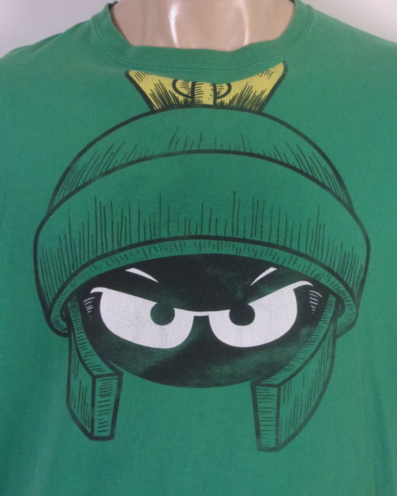 vintage 00s Y2K Looney Tunes Marvin The Martian T-Shirt Big Face SZ L