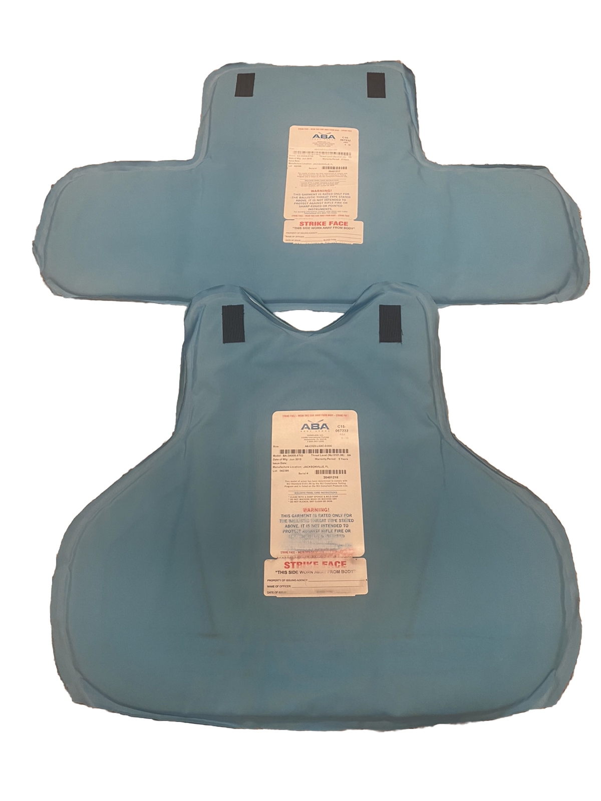 Safariland ABA Ballistic Panels IIIA Concealable Body Armor XL 2015