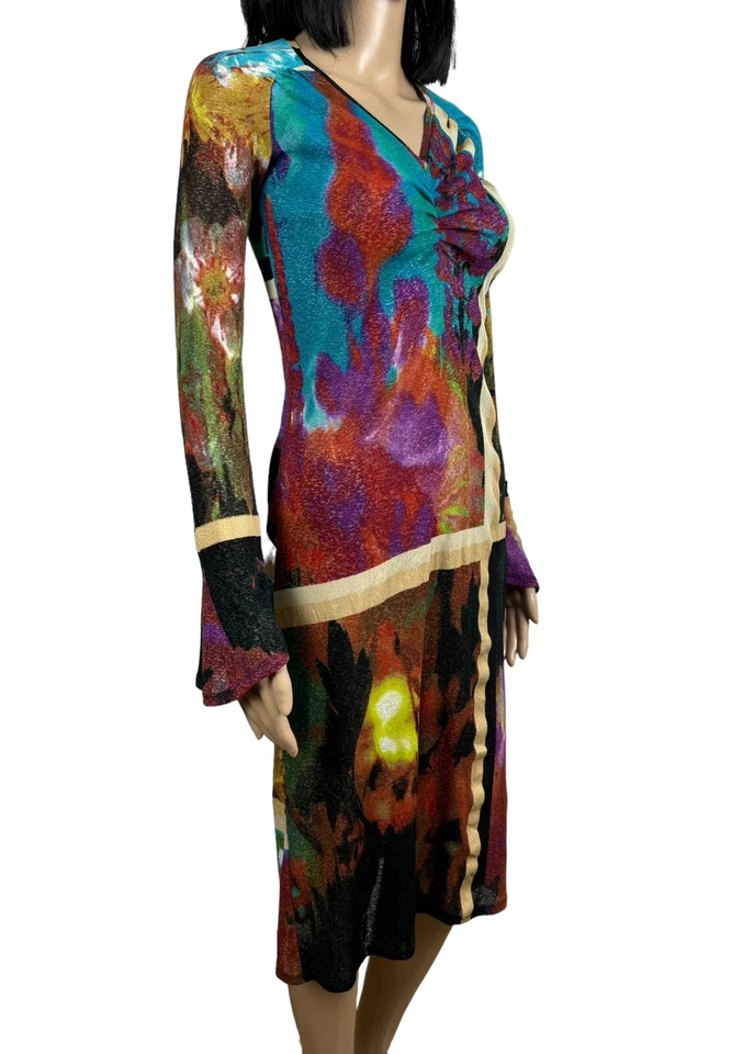 Vestido Just Cavalli Hasta la Rodilla Gráfico Estampado Talla 42 Foto 4 de 4