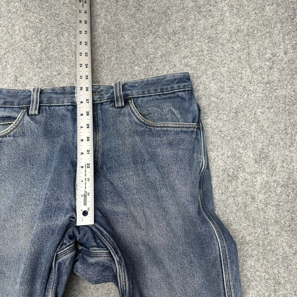 Pantalones de mezclilla azules forrados de franela Duluth Trading para hombre talla 36x30 bolsillos cremallera mosca Foto 3 de 4