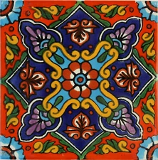 6" x 6" 4 pcs TalaMex Taretan Talavera Mexican Tile