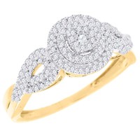 Diamond Engagement Wedding Ring Swirl Design 10k Yellow Gold Round Cut 1/3 Ct. on sale Diamond Engagement Wedding Ring Swirl Design 10k Yellow Gold Round Cut 1/3 Ct. on sale