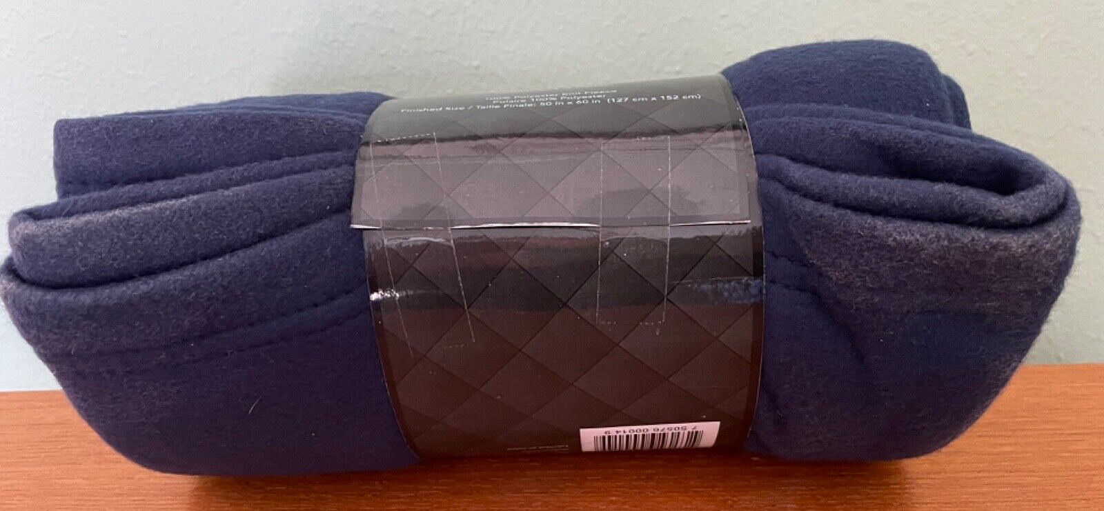 WORLD'S BEST MICROFLEECE TRAVEL BLANKET 50 X 60 INCH NAVY BLUE BRAND