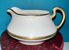 HOMER LAUGHLIN Styleline Gold 1925 China Creamer Bowl 18 K Gold Trim Off White