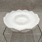 Fenton Hobnail Ashtray Chip & Dip Candle Bowl White Milk Glass Vintage