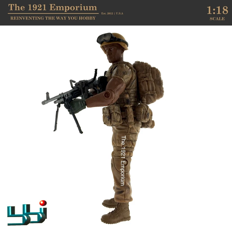 Figura de artillero SAW Blue Box Toys BBi Elite Force Modern USMC US Marine Corps 1:18 Foto 2 de 3