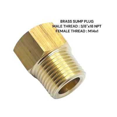 3/8'' NPT Stecker auf M14x1 Buchse Messing Sumpf Adapter Öltemperaturanzeige Sensor