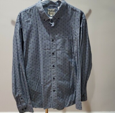 Haggar Button Down Shirt Mens XL Grey with Deer