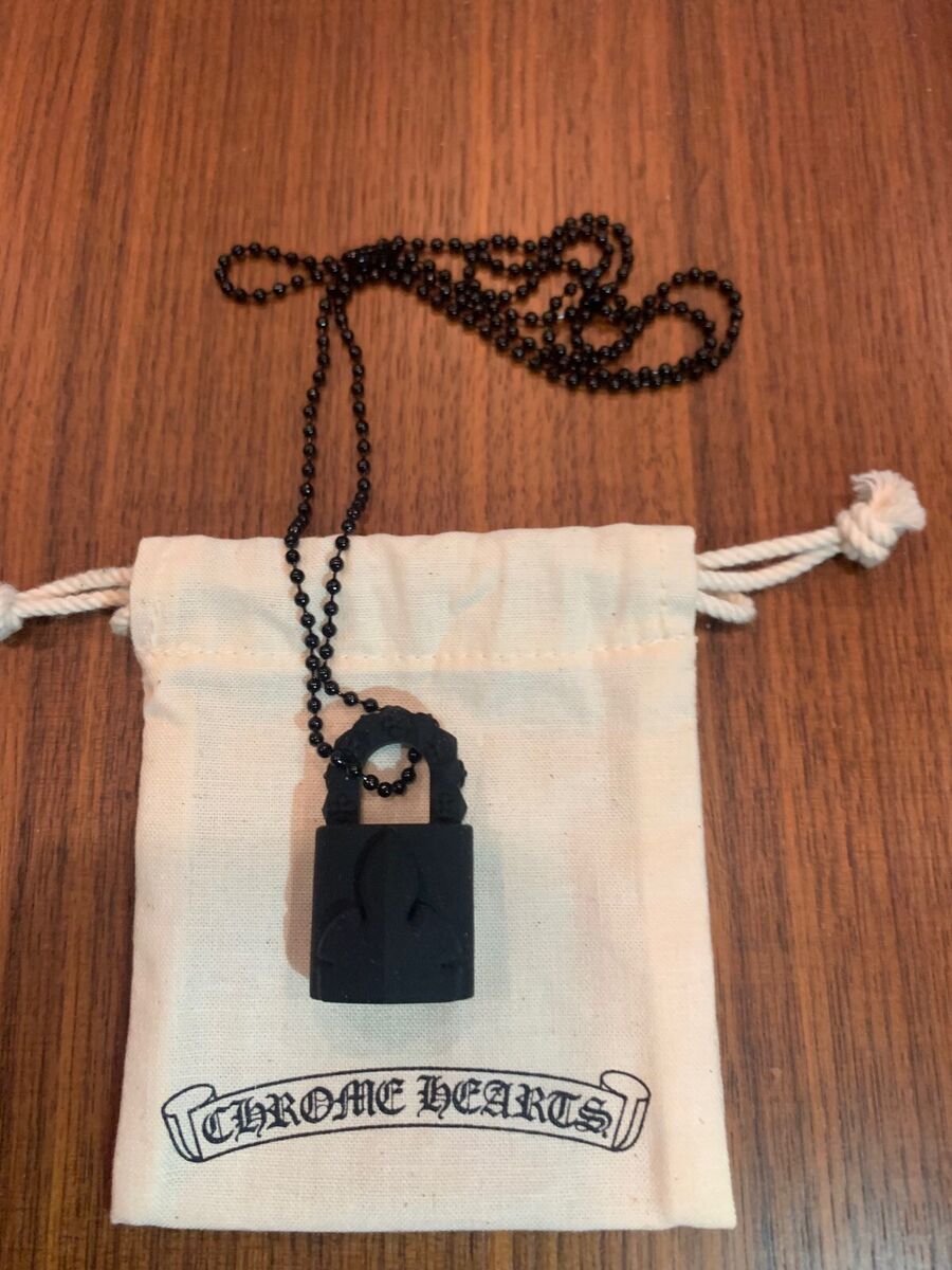 Chrome Hearts Silichrome CH FleurKnee Padlock Black Silicone Chrome Hearts Silichrome CH FleurKnee Padlock Black Silicone