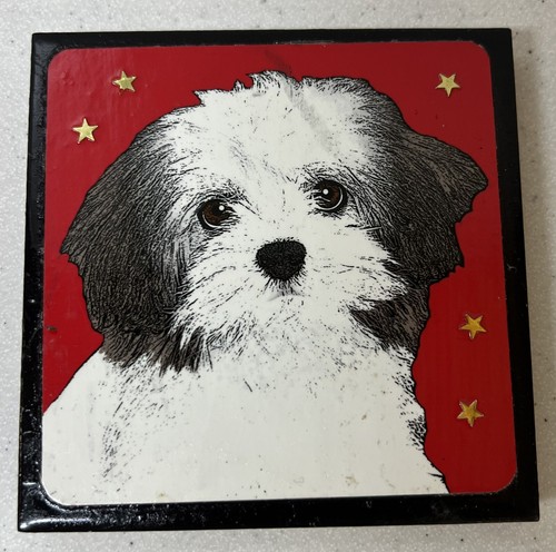 Havanese Ceramic Coaster Tile 4.25” #23