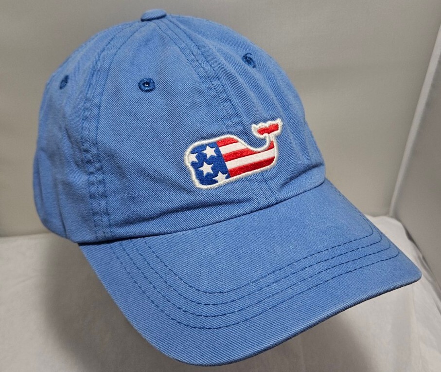 Vineyard Vines Hat Cap Strapback Patriotic Flag Whale Logo  display picture 2