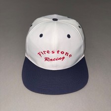 Vintage 90s FIRESTONE RACING STRAPBACK HAT 1990s Tires Nascar Advertising