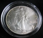 1st Year 1986 1 Ounce American .999 Silver Eagle Some Toning Uncirculated Coin