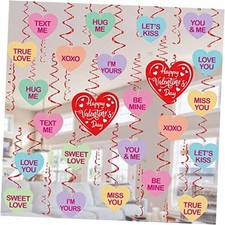 Valentine's Day Hanging Decorations - 36 PCS Valentine's Day Candy Hearts