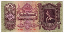 1930 Hungary 100 Pengo 042564 Paper Money Banknotes Currency
