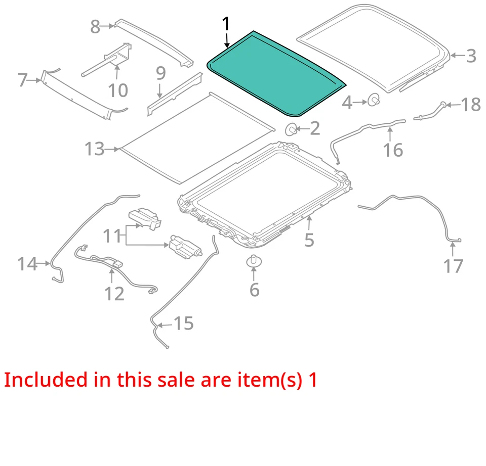 Fits 2013 - 2019 FORD ESCAPE Front Movable Roof Glass CJ5Z78500A18A Glass Only! - Image 4 of 4