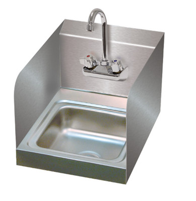 Advance Tabco 7-PS-23-EC-SP Hand Sink w Side Splashes & Splash Mounted Faucet SS