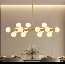 PiWWPi Glass Globe Sputnik Chandelier, 16-Light Mid Century 