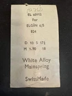 Alloy Mainspring 60112 for 6s Elgin Factory No. 824