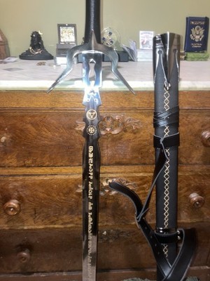 Witcher Ciri sharp sword custom blackout with runes sheath US made and sharpened