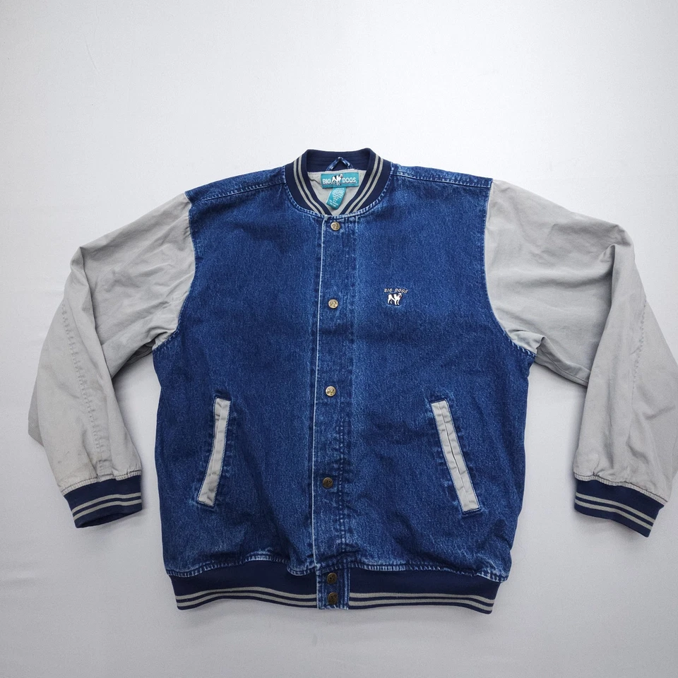 Vtg / Y2K Big Dogs Denim Jacket Mens Big 2X Trucker Streetwear Bomber 2000s - Image 2 of 4