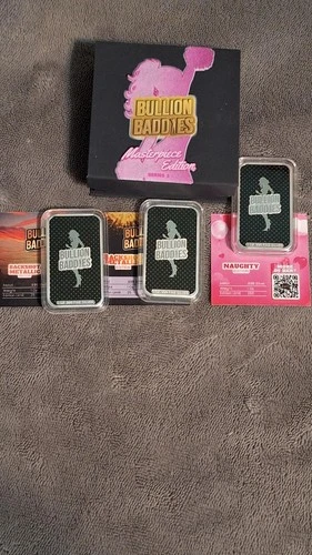 1 oz silver bars Bullion Baddies" Cara Cupid, 2 Backshot Metallic, Masterpiece