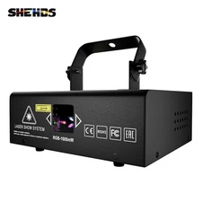 Update Version New 1000mW Scanning RGB Full Color Animation Laser Pattern Effect