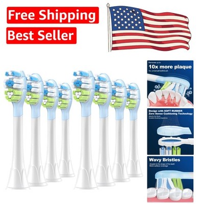 8-Pack Superior Clean Brush Heads for Philips Sonicare - Enhanced Comfort & Care