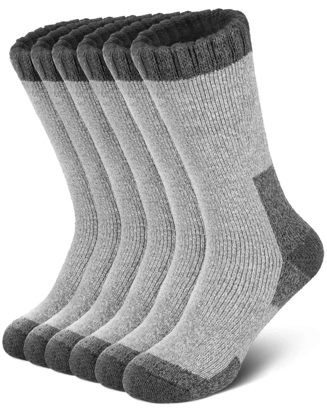 Senker Men & Women Merino Wool Thermal Hiking Socks - Warm Thick Crew Winter