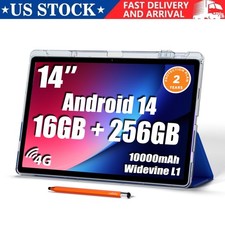 14 inch Large Screen Tablet, Android 15 Tablet 16GB RAM 256GB ROM,10000mAh