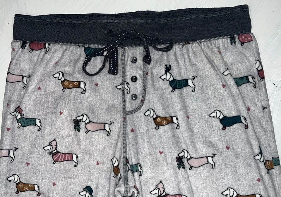 Calça pijama Secret Treasures tamanho pequeno Dachshund Wiener salsicha cachorro macio Natal - Imagem 3 de 4