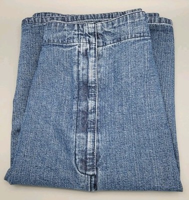 NorthCrest Women's Size 26W Medium Blue Denim Jean Skirt Modest Length NO SLIT