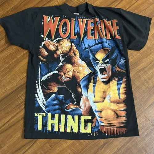 Wolverine vs. The Thing AOP T-Shirt Marvel Modern All Over Print Vintage Style