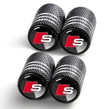 4 Pack Black Aluminum Tire Valve Stem Caps For Audi S Line S3 S4 S5